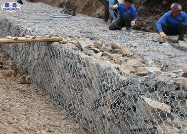 60*80 Gabion Wall Cages / Wire Cage Stone Retaining Walls Hexagonal Style