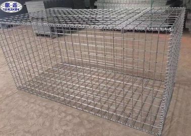 Hot Dipped Welded Gabion Box , Stone Filled Wire Mesh Wall Long Time Use