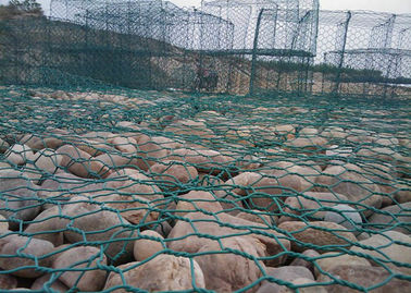 Pvc Coated Gabion Baskets , Rock Filled Gabion Cages For Seaport Engineering