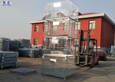 Collapsible Storage Wire Container Storage Cages For Warehouse / Workshop