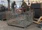 Heavy Duty Wire Mesh Pallet Cages Galvanized Cold Drawn Steel Foldable Basket