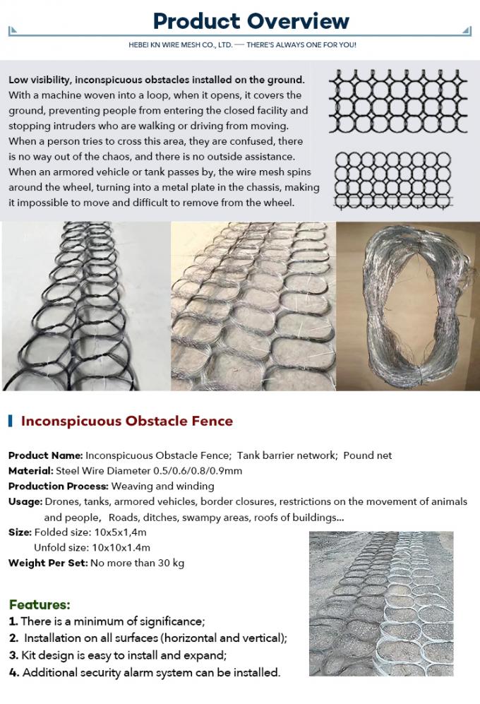 Inconspicuous Rings Inconspicuous Obstacle Fence Security Tank Military Barriers Mesh Steel ...