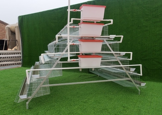 Galvanized 4 Tiers 128birds Poultry Layer Cage Applicable To Individuals