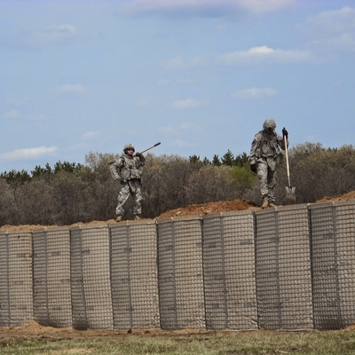 Mil 10+Mil 3 Defensive Military Barrier Galfan Welded Gabion Box Hesco