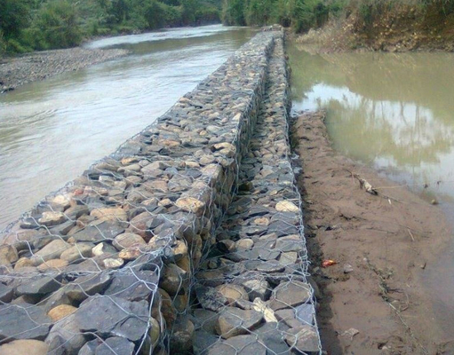 Heavy Duty Gabion Baskets For Slope Protection Tianjin Port 2.0-4.0mm Wire Diameter