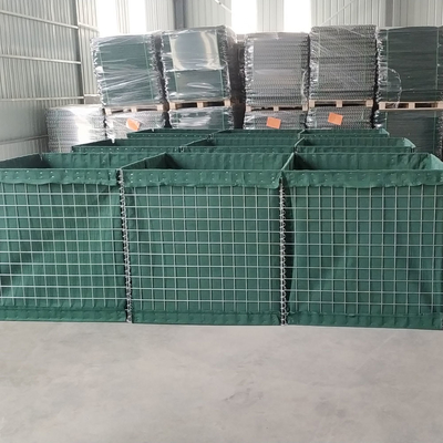 Galvanized Welding Anti-corrosion HESCO Defensive Military Barrier Wall With Dark Green In Canada