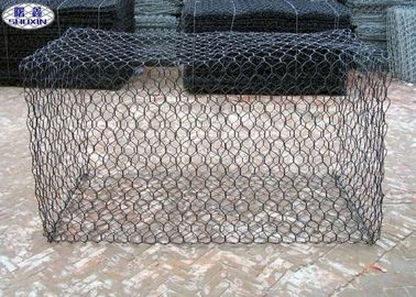 80X100 PVC Coating Gabion Wall Cages , Wire Mesh Baskets Retaining Walls