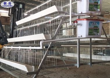 Galvanized 3 Tiers Poultry Laying Cages 96 Birds Capacity Steel Wire Material