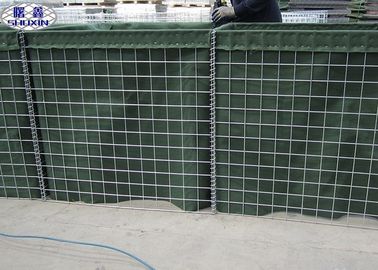 Green Geotextile Military Gabion Box Zinc - Aluminum Coated Type
