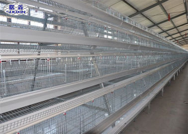 Galvanized Farm 3 Tiers Chicken Layer Cages For Poultry Feeding