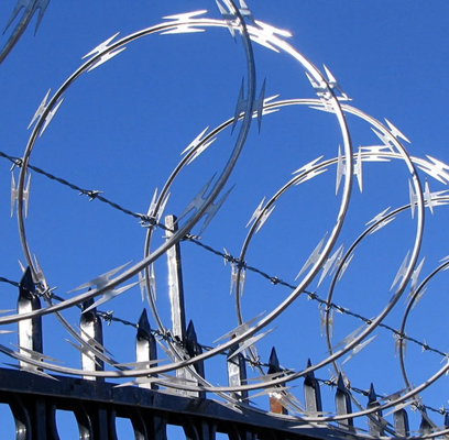 Hearvy Galvanized Concertina Razor Wire Cross Type Security Barbed Wire Fence Topper