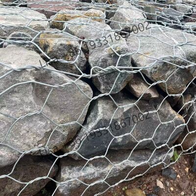 Wholesale Price Slope Protection 2x1x1m PVC Crimped Woven Hexagonal Gabion 80x100mm Durable Galfan Galvanized Gabion Box Basket