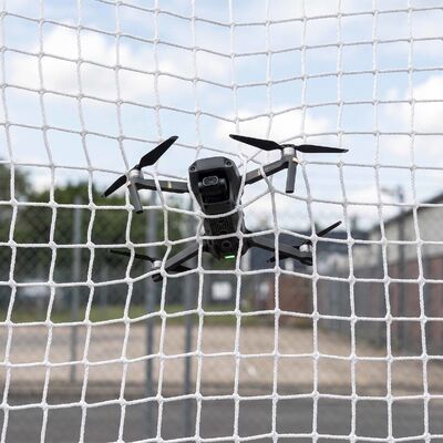 White Anti Drone Netting – 3mm Knotless Polyester Mesh (5x5cm) For Drone Defense & Security Protection