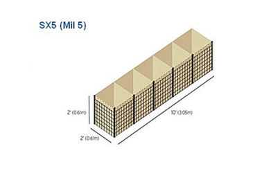 Welded Wire Mesh Military Barrier , Defensive Wall Hesco Barrier Mil 5 2424
