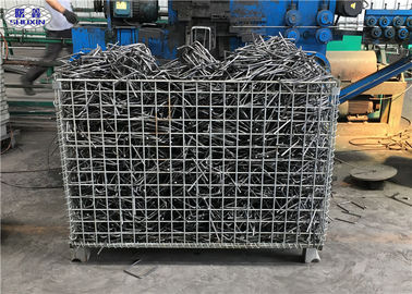 Workshop Storage Wire Mesh Pallet Cages , Galvanized Welded Industrial Storage Cage