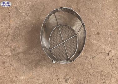 Round Stainless Steel Wire Mesh Baskets , 304 Stainless Steel Mesh Filter Baskets