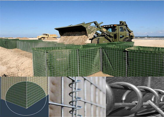 ISO COC Galvanized Defensive Barrier Welded Gabion Baskets For Equipment Revetments