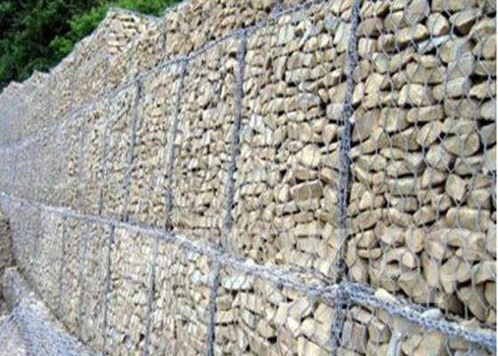 Pvc Coated Hexagonal Stone Filled Gabions Rockfall Protection Netting