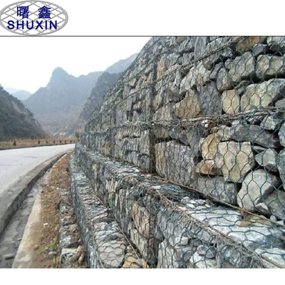 Hexagon Double Galvanized 3mm Gabion Mesh Basket Preventing Rain Retaining Wall