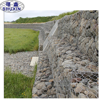 Rustproof Galvanized Hexagon Galfan Gabion Baskets For Seawall Protection