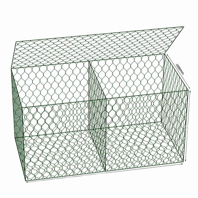 Pvc Green 6mx2mx0.3m Hexagonal Gabion Basket Galvanized Iron Wire Mesh Rock Box