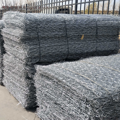 Galvanized 2mx1mx0.5m Stacking Gabion Baskets Hexagonal Iron Wire Mesh