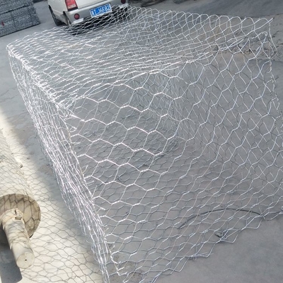 Iron Wire Mesh Metal Gabion Cages Galvanized / Pvc Coated 3mx1mx1m