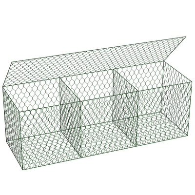 Iron Wire Mesh Metal Gabion Cages Galvanized / Pvc Coated 3mx1mx1m