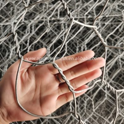 Hot Galvanized 8*10 Twisted Wire Gabion Baskets Low Iron Wire Mesh 2x1x1 Hexagonal Stone