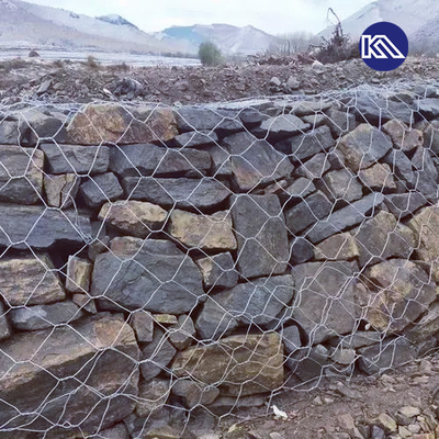 2 X 1 X 1m Hexagonal Gabion Basket Iron Wire Mesh For Cages