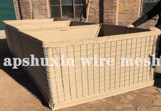 Height 1.37m 0.61m 1.68m Gabion Military Hesco Barriers Electro Galvanized