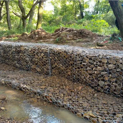 2X1X1M Gabion Wire Mesh Box 80X100Mm Gabion rock Basket For Flood Control Project