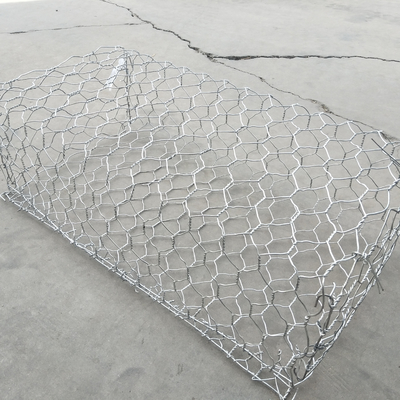 2X1X1M Gabion Wire Mesh Box 80X100Mm Gabion rock Basket For Flood Control Project