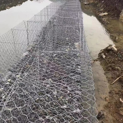 Standard Q195 Galvanized  Gabion Baskets For Flood Control Retaining Wall