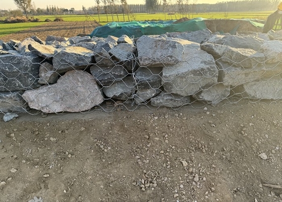 Galvanized 2x1x1m Gabion Wire Mesh Box 80x100mm Hexagonal