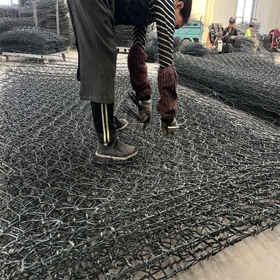 PVC Coated Galvanized Wire Mesh Gabion Box 1*1*1 M Green For Rock Fall Protection