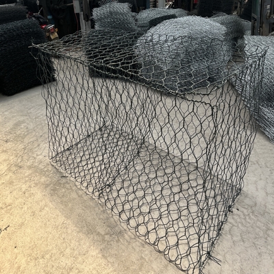 Green PVC Galvanized Gabion Box River Protect Stone Mesh 100mm X 120mm