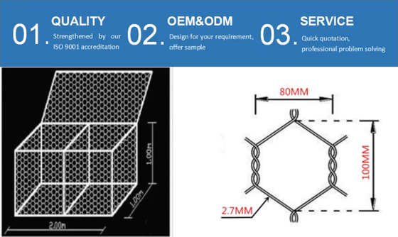 Hexagonal Q235 Woven Gabion Baskets Stone Boxes For Slope Protection And Support