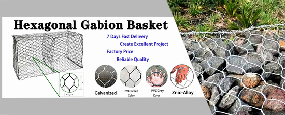 Galfan Coated Reinforced Gabion Mesh For Slope Support And Foundation Pit Support