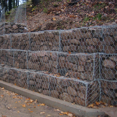 Al Zinc Caoted 3.05mm Galvanized Gabion Baskets Hexagonal 80x100mm 4x1x1m