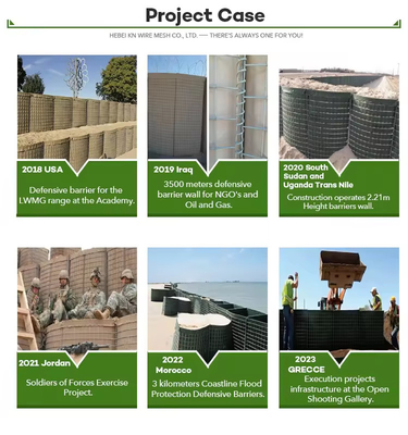 Military 4-6mm Customized Size Galvanized Defensive Barrier Galfan  Geotextile Cloth For Flood Contro
