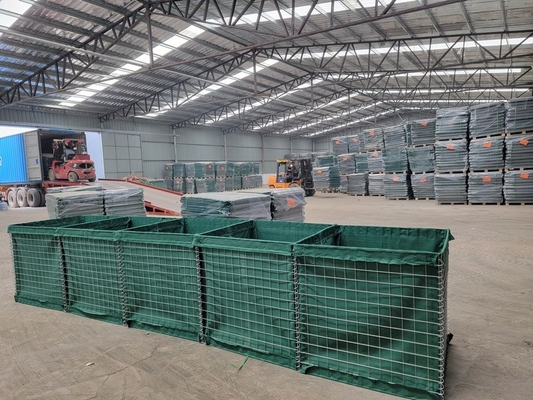 Heavy Galvanized Coated Wire Mesh Gabion Bastions Defensive Barrier System