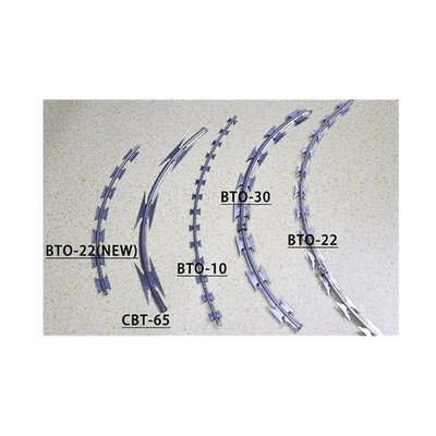 Silver Gray Razor Barbed Blade Wire Effective Perimeter Protection