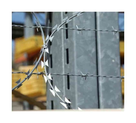 Fence Barbed Wire Galvanized Protection Steel Wire 500 Meters Razor Blade Galvanized Single Razor