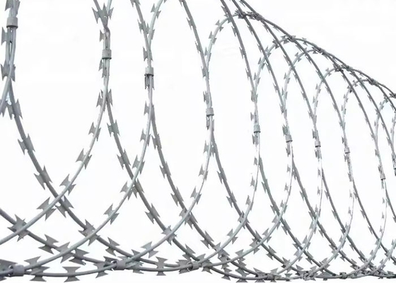 Spiral Straight Line And Spiral Cross Types Of Razor Barbed Wire Safety Fence