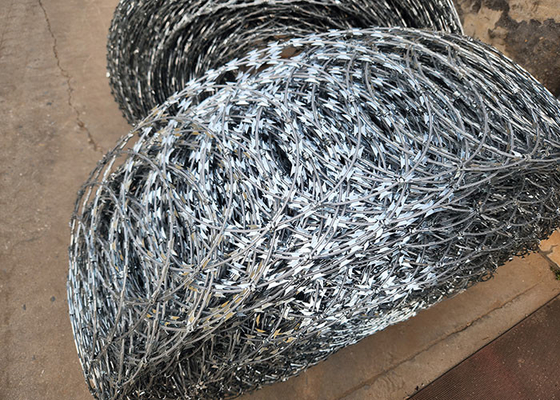 Stainless Steel Razor Barbed Wire Dark Green Wire Of Painted Iron