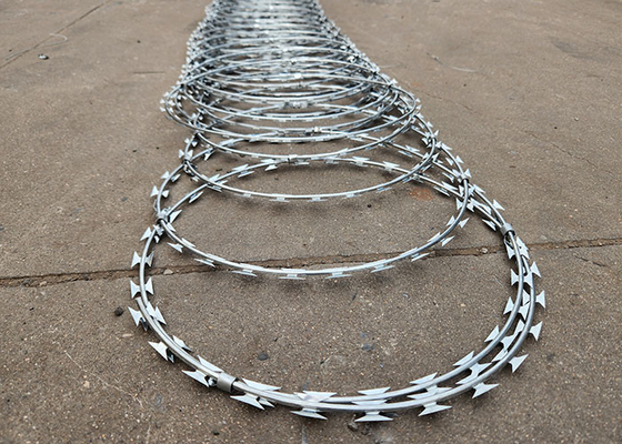 Stainless Steel Razor Barbed Wire Dark Green Wire Of Painted Iron