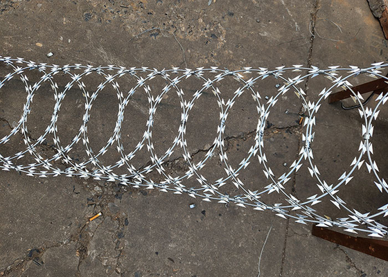 Strong Defensive Galvanized Razor barbed wire Roll for Secure Boundaries