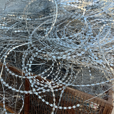 Galvanized Anti-Climbing Security Fence with BTO-22 Concertina Razor Barbed Wire
