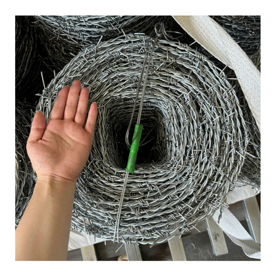 Double Twist Spool Of Galvanized 12#*14# Barbed Wire For Security Fencing